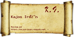 Kajos Irén névjegykártya