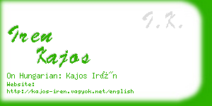 iren kajos business card
